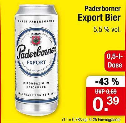 Paderborner Export Bier 0,5 l Dose