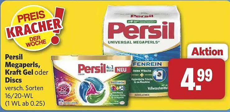 Persil Megaperls, Kraft Gel oder Discs – verschieden Sorten 16/20-WL