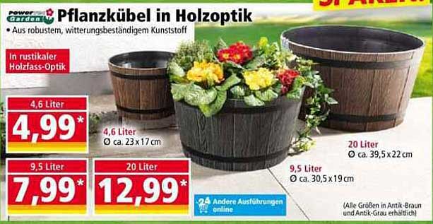 Pflanzkübel in Holzoptik