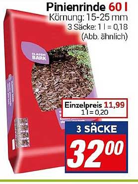 Pinienrinde 60 l - Ideal für Garten und Landschaftsgestaltung