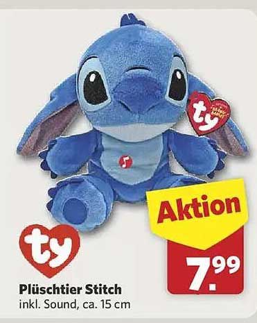 Plüschfigur Stitch inkl. Sound, ca. 15 cm