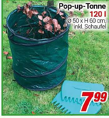 Pop-up-Tonne 120 L - Ø 50 x H 60 cm, inkl. Schaufel