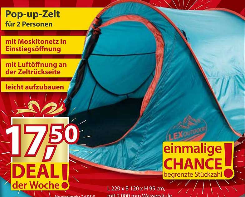 Pop-up-Zelt für 2 Personen