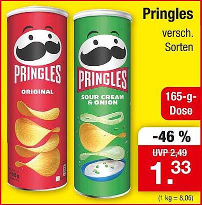 Pringles Verschiedene Sorten – 165-g Dose