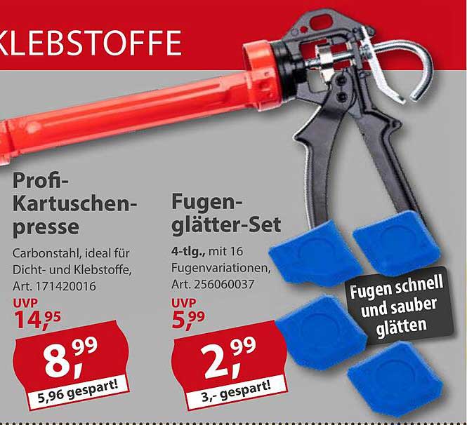 Profi-Kartuschenpresse und Fugen-glätter-Set