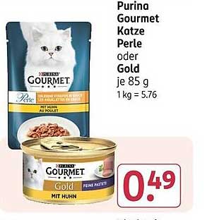 Purina Gourmet Katze Perle oder Gold, je 85 g