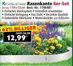 Rasenkante 6er-Set - Garten & Freizeit
