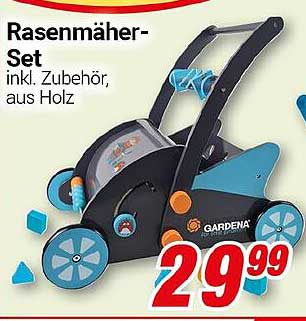 Rasenmäher-Set inkl. Zubehör, aus Holz