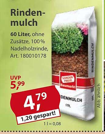 Rindenmulch 60 Liter - 100% Nadelholzrinde