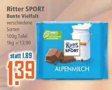 Ritter SPORT Bunte Vielfalt verschiedene Sorten 100g Tafel