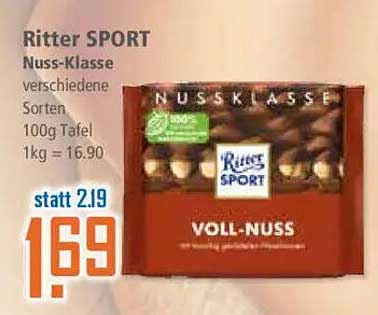 Ritter SPORT Voll-Nuss Schokolade 100g, diverse Sorten