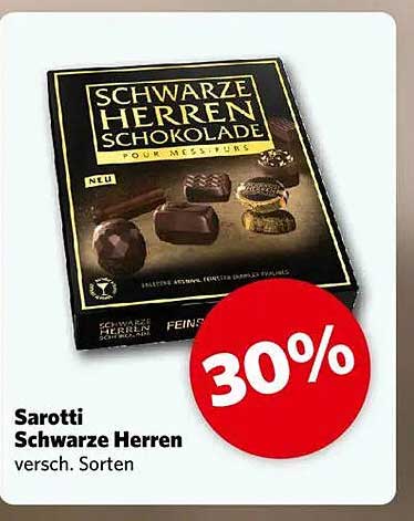 Sarotti Schwarze Herren Schokolade - 30% Rabatt