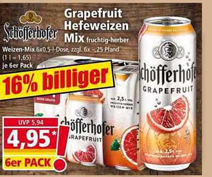 Schöfferhofer Grapefruit Hefeweizen Mix 6er Pack