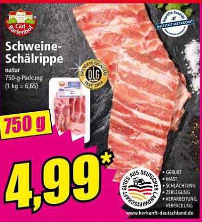 Schweine-Schälrippe natur 750-g-Packung