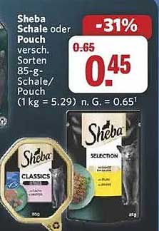 Sheba Schale oder Pouch – 85 g -30% Rabatt!