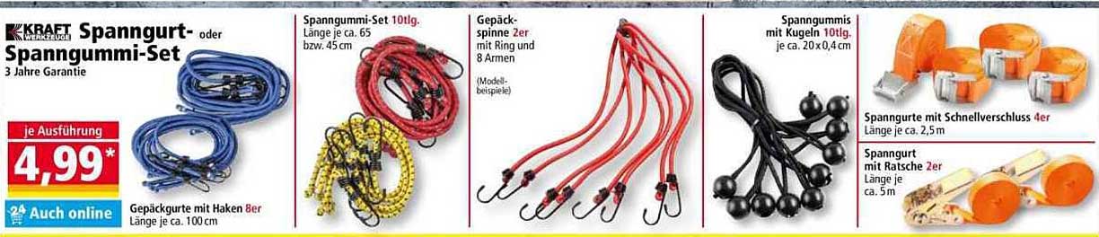Spanngurt- oder Spanngummi-Set, 10tlg.