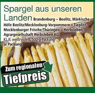 Spargel aus unseren Ländern - Kl. II, weiß/violett, 500-g-Packung