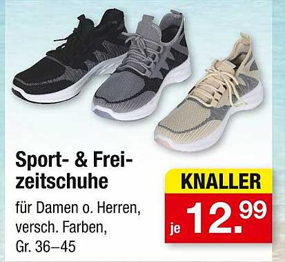 Sport- & Freizeitschuh für Damen o. Herren, versch. Farben, Gr. 36–45