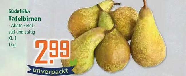 Südafrika Tafelbirnen - Abate Fetel - süß und saftig, Kl. 1, 1 kg