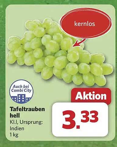 Tafeltrauben hell 1 kg - Aktionspreis!