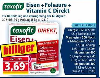 taxofit Eisen + Folsäure + Vitamin C Direkt