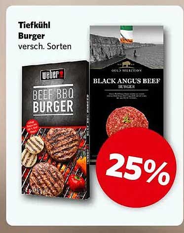 Tiefkühl Burger - verschiedene Sorten