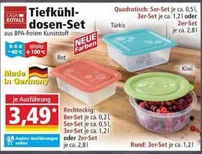 Tiefkühldosen-Set aus BPA-freiem Kunststoff