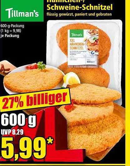 Tillman's XXL Hähnchen- und Schweine-Schnitzel 600 g