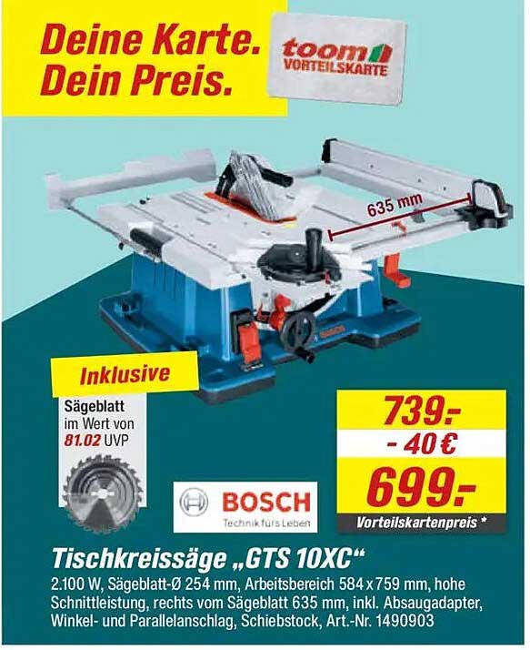 Tischkreissäge „GTS 10XC“ - Bosch