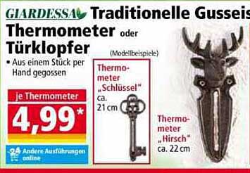 Traditionelle Gusseisen-Thermometer oder Türklopfer