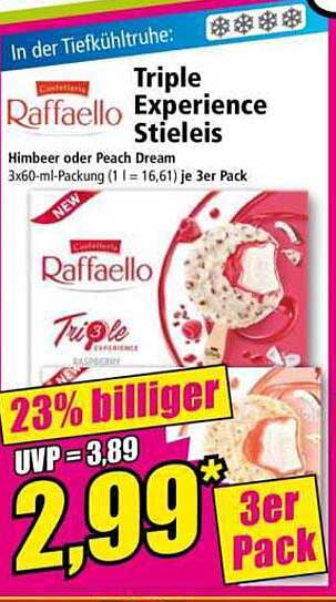 Triple Experience Stieleis Himbeer oder Peach Dream - 3er Pack