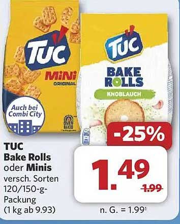 TUC Bake Rolls oder Minis - 25% Rabatt