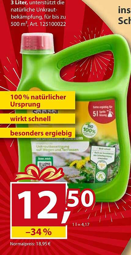 Unkrautbekämpfung auf natürlicher Basis - Sabal Bio, 3 Liter