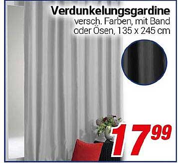 Verdunkelungsgardine - verschiedene Farben, mit Band oder Ösen, 135 x 245 cm