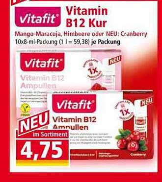 Vitafit Vitamin B12 Kur: Mango-Maracuja, Himbeere oder NEU: Cranberry