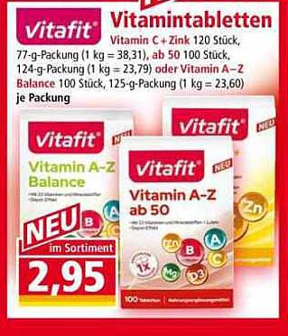 Vitafit Vitamin C + Zink und Vitamin A-Z Balance