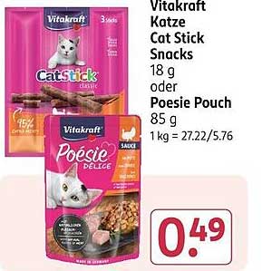 Vitakraft Katze Cat Stick Snacks oder Poesie Pouch