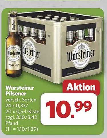 Warsteiner Pilsener 24 x 0,33 l oder 20 x 0,5 l-Kiste