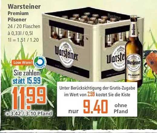 Warsteiner Premium Pilsener 24/20 Flaschen à 0,33l / 0,5l