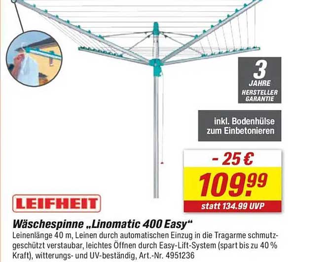 Wäschespinne „Linomatic 400 Easy“