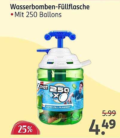 Wasserbomben-Füllflasche mit 250 Ballons