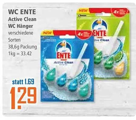 WC ENTE Active Clean WC Hänger verschiedene Sorten 38,6g Packung
