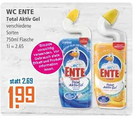 WC ENTE Total Aktiv Gel verschiedene Sorten 750ml Flasche