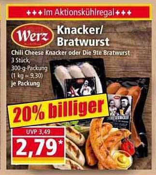 Werz Knacker/Bratwurst - Chili Cheese Knacker oder Die 9te Bratwurst
