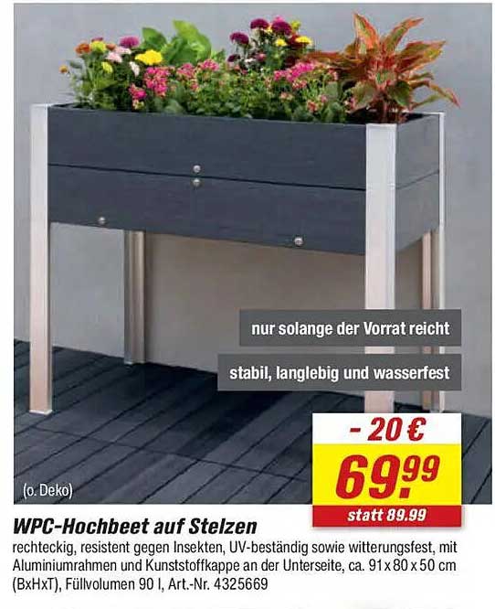 WPC-Hochbeet auf Stelzen