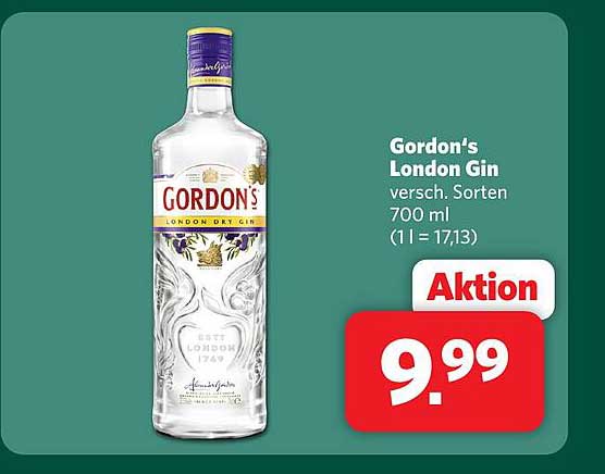 Gordon's London Gin versch. Sorten 700 ml (1 l = 17,13)