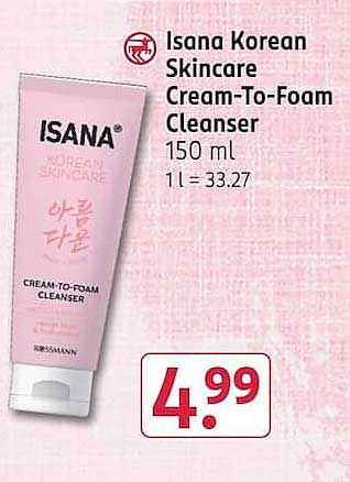 Isana Korean Skincare Cream-To-Foam Cleanser