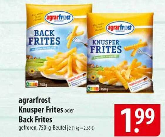 agrarfrost Knusper Frites oder Back Frites