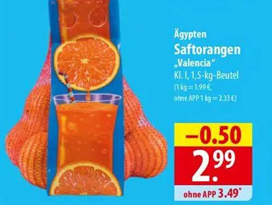 Ägypten Saftorangen "Valencia" 1,5-kg-Beutel