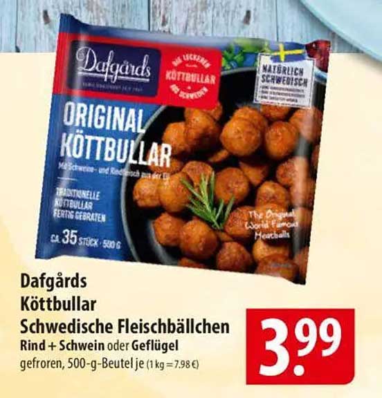 Dafgårds Köttbullar Schwedische Fleischbällchen 500g